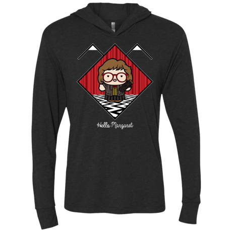 T-Shirts Vintage Black / X-Small Hello Margaret Triblend Long Sleeve Hoodie Tee