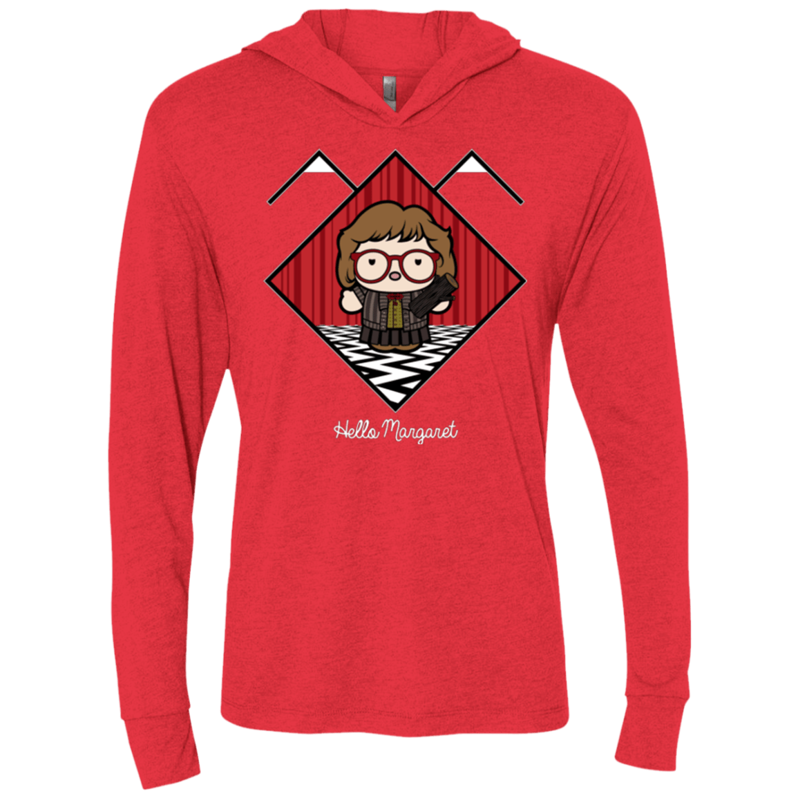 T-Shirts Vintage Red / X-Small Hello Margaret Triblend Long Sleeve Hoodie Tee