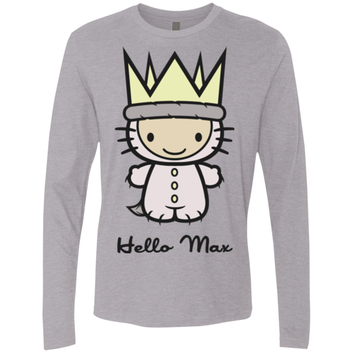 T-Shirts Heather Grey / Small Hello Max Men's Premium Long Sleeve