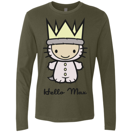 T-Shirts Military Green / Small Hello Max Men's Premium Long Sleeve