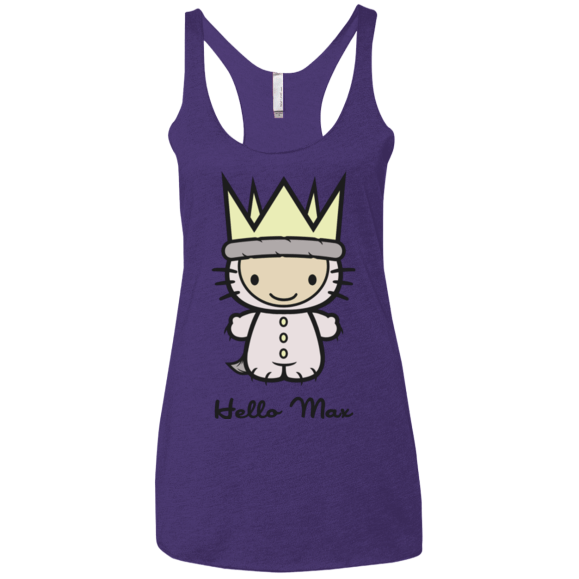 T-Shirts Purple / X-Small Hello Max Women's Triblend Racerback Tank