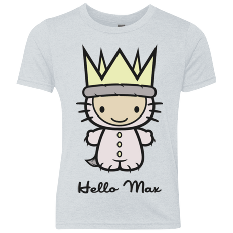 T-Shirts Heather White / YXS Hello Max Youth Triblend T-Shirt