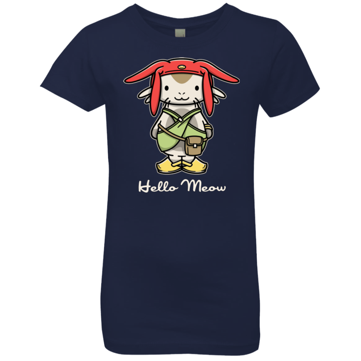 T-Shirts Midnight Navy / YXS HELLO MEOW Girls Premium T-Shirt