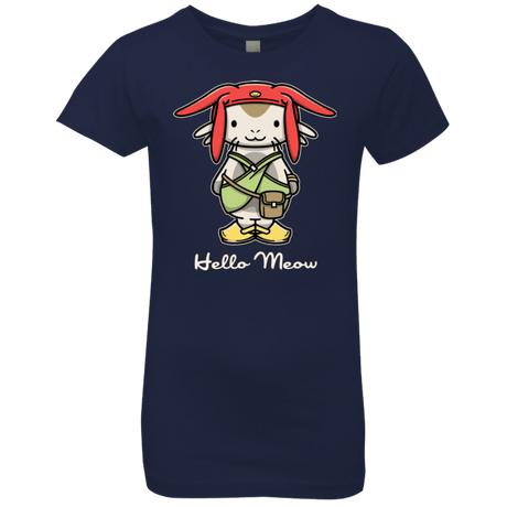 T-Shirts Midnight Navy / YXS HELLO MEOW Girls Premium T-Shirt