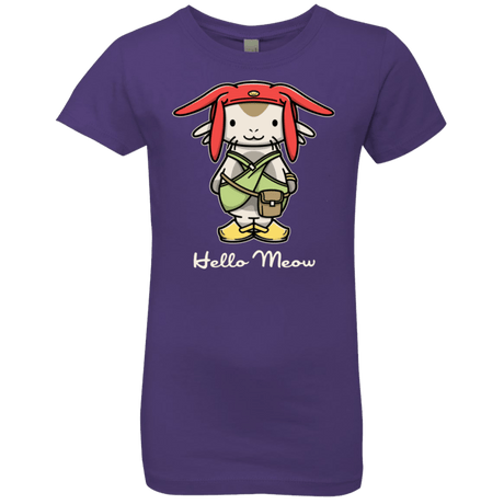 T-Shirts Purple Rush / YXS HELLO MEOW Girls Premium T-Shirt