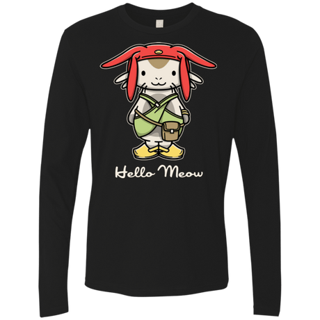 T-Shirts Black / Small HELLO MEOW Men's Premium Long Sleeve