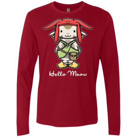 T-Shirts Cardinal / Small HELLO MEOW Men's Premium Long Sleeve