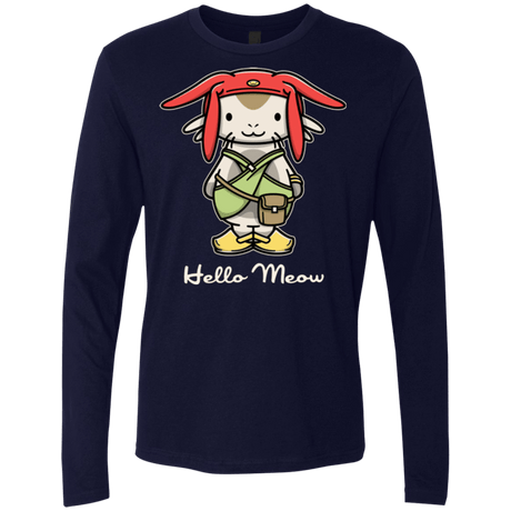 T-Shirts Midnight Navy / Small HELLO MEOW Men's Premium Long Sleeve