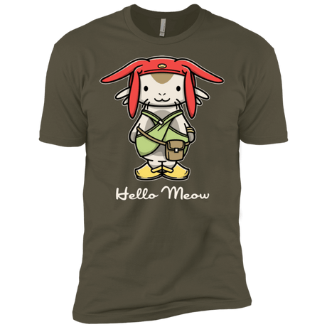 T-Shirts Military Green / X-Small HELLO MEOW Men's Premium T-Shirt
