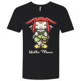 T-Shirts Black / X-Small HELLO MEOW Men's Premium V-Neck
