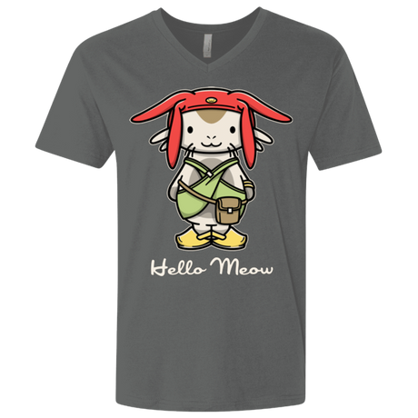 T-Shirts Heavy Metal / X-Small HELLO MEOW Men's Premium V-Neck