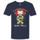 T-Shirts Midnight Navy / X-Small HELLO MEOW Men's Premium V-Neck