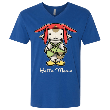T-Shirts Royal / X-Small HELLO MEOW Men's Premium V-Neck