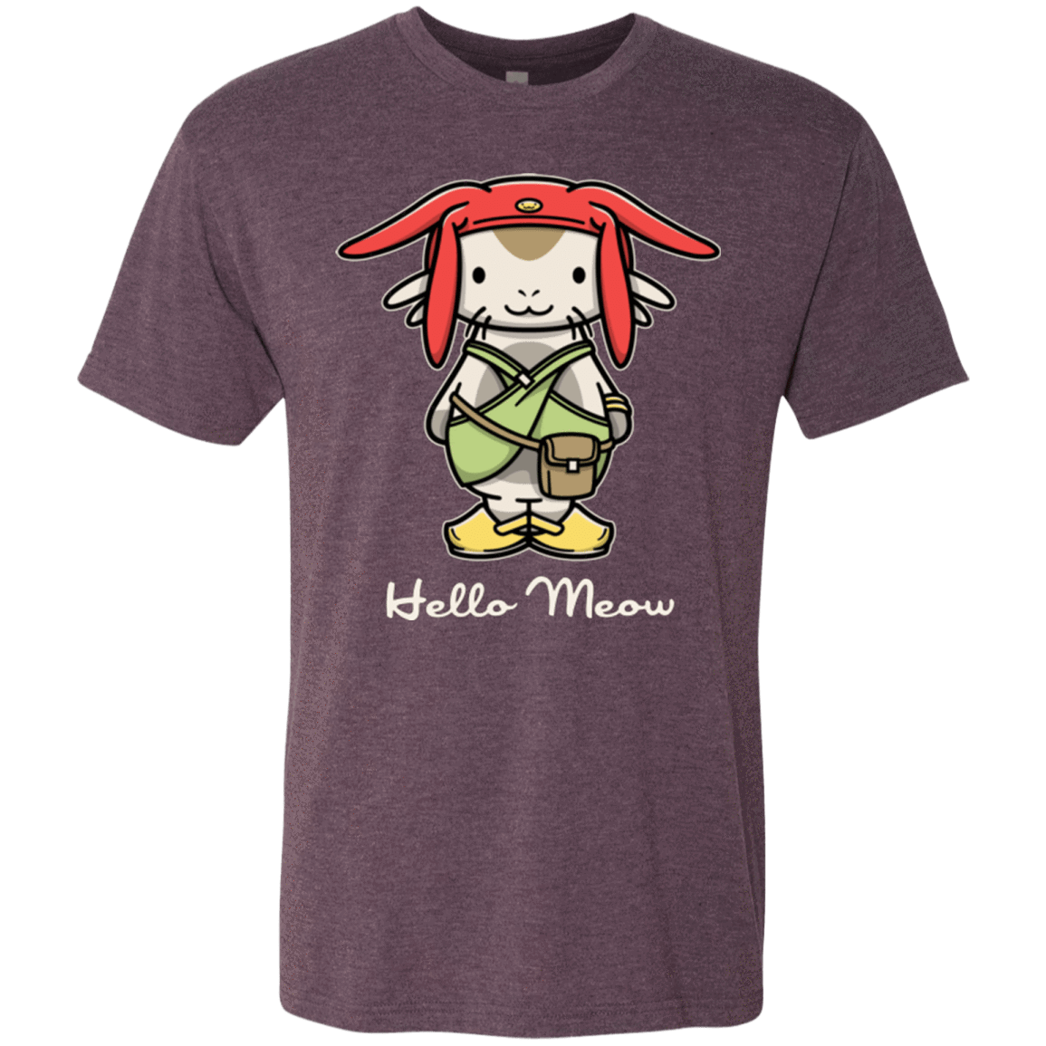 T-Shirts Vintage Purple / Small HELLO MEOW Men's Triblend T-Shirt