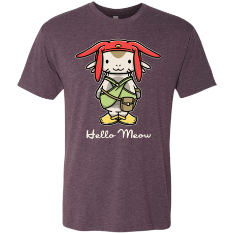 T-Shirts Vintage Purple / Small HELLO MEOW Men's Triblend T-Shirt