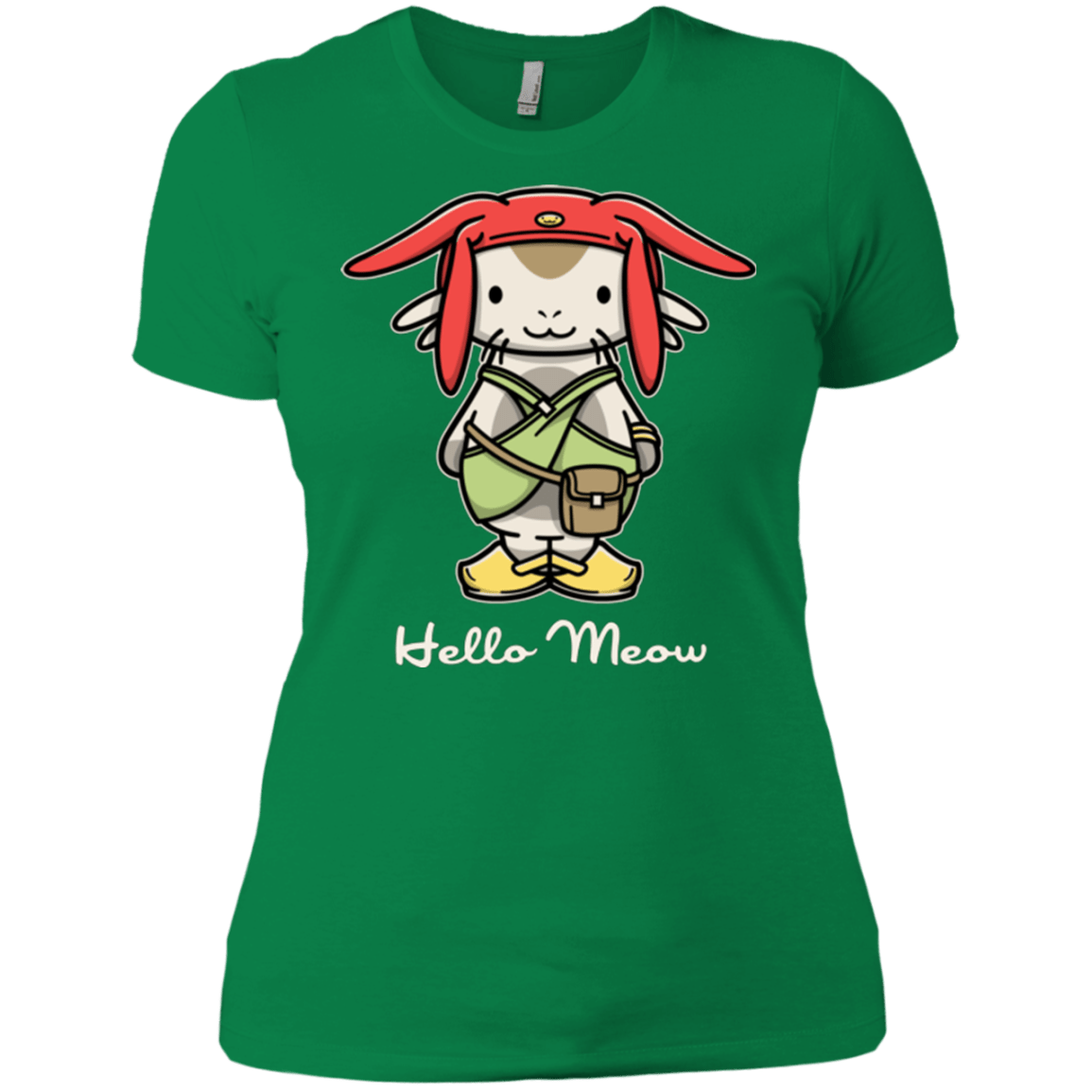 T-Shirts Kelly Green / X-Small HELLO MEOW Women's Premium T-Shirt