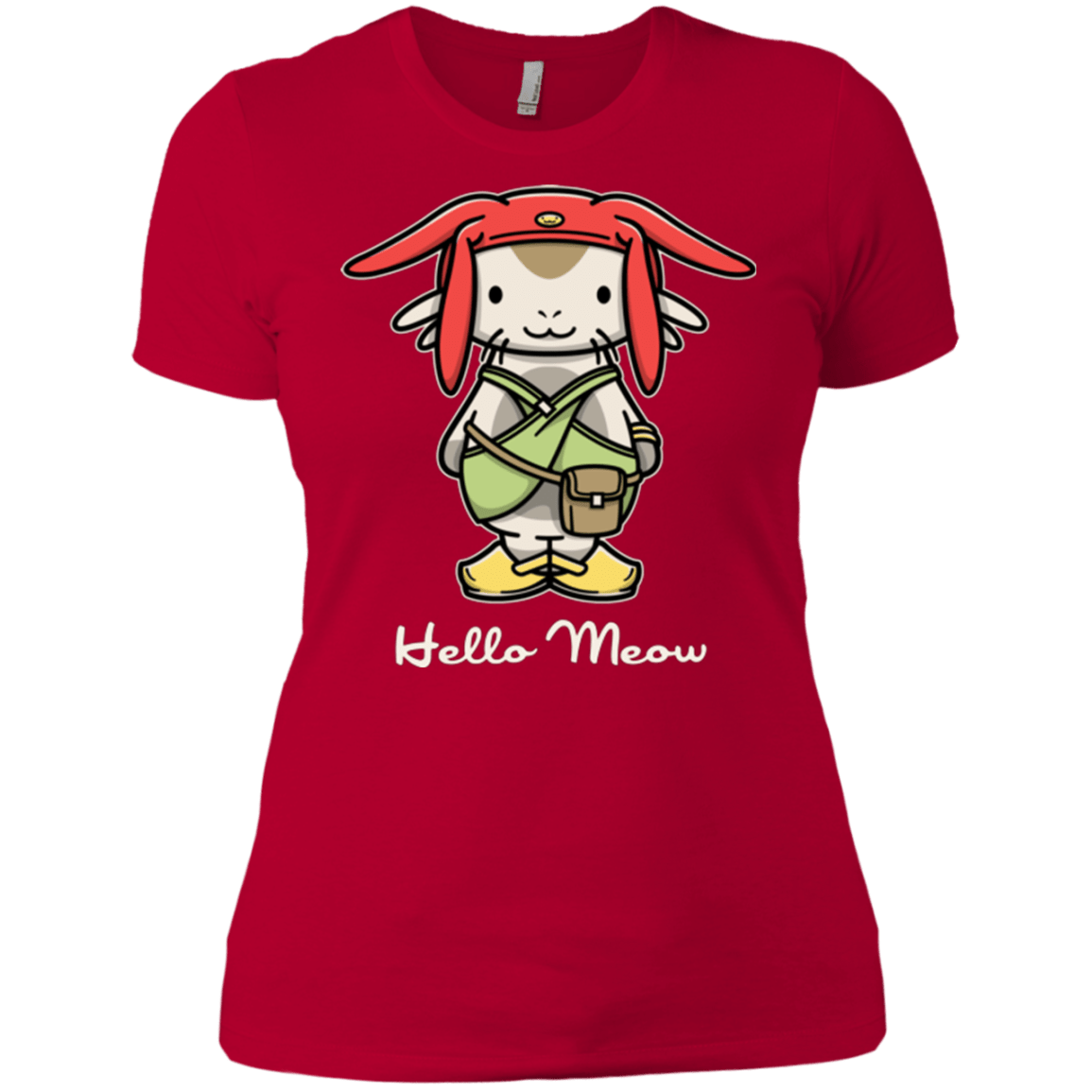 T-Shirts Red / X-Small HELLO MEOW Women's Premium T-Shirt