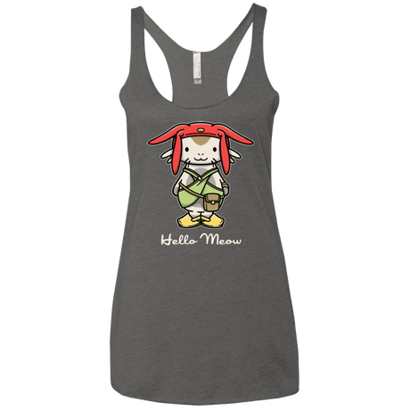 T-Shirts Premium Heather / X-Small HELLO MEOW Women's Triblend Racerback Tank