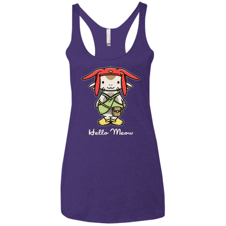 T-Shirts Purple / X-Small HELLO MEOW Women's Triblend Racerback Tank