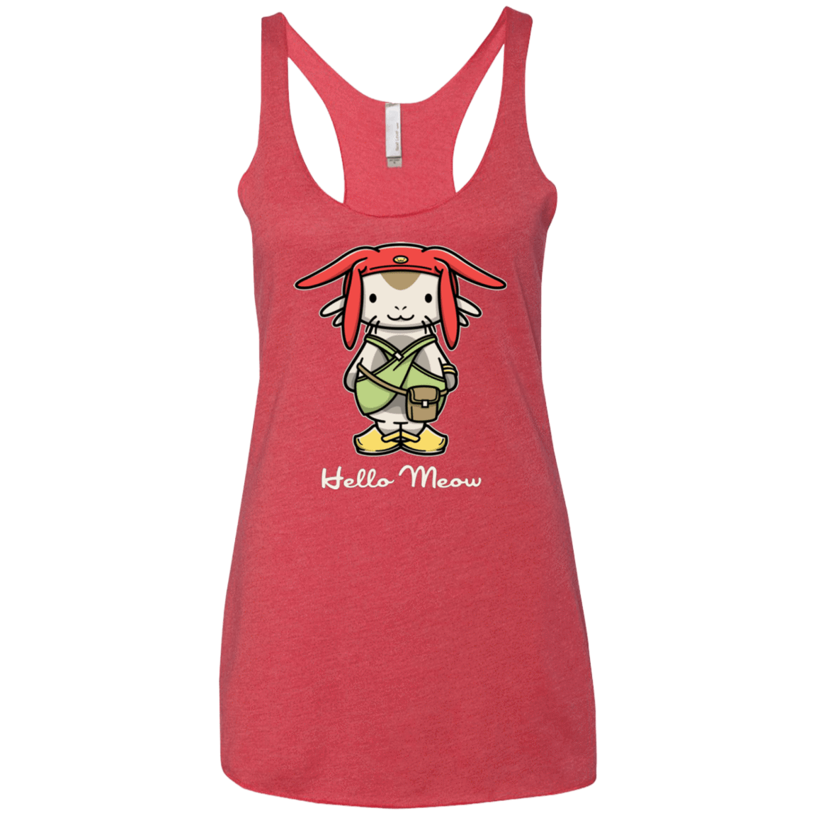 T-Shirts Vintage Red / X-Small HELLO MEOW Women's Triblend Racerback Tank