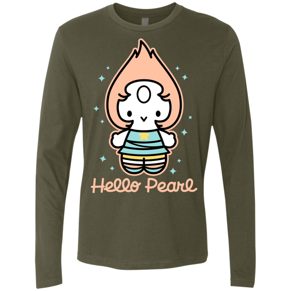 T-Shirts Military Green / S Hello Pearl Men's Premium Long Sleeve
