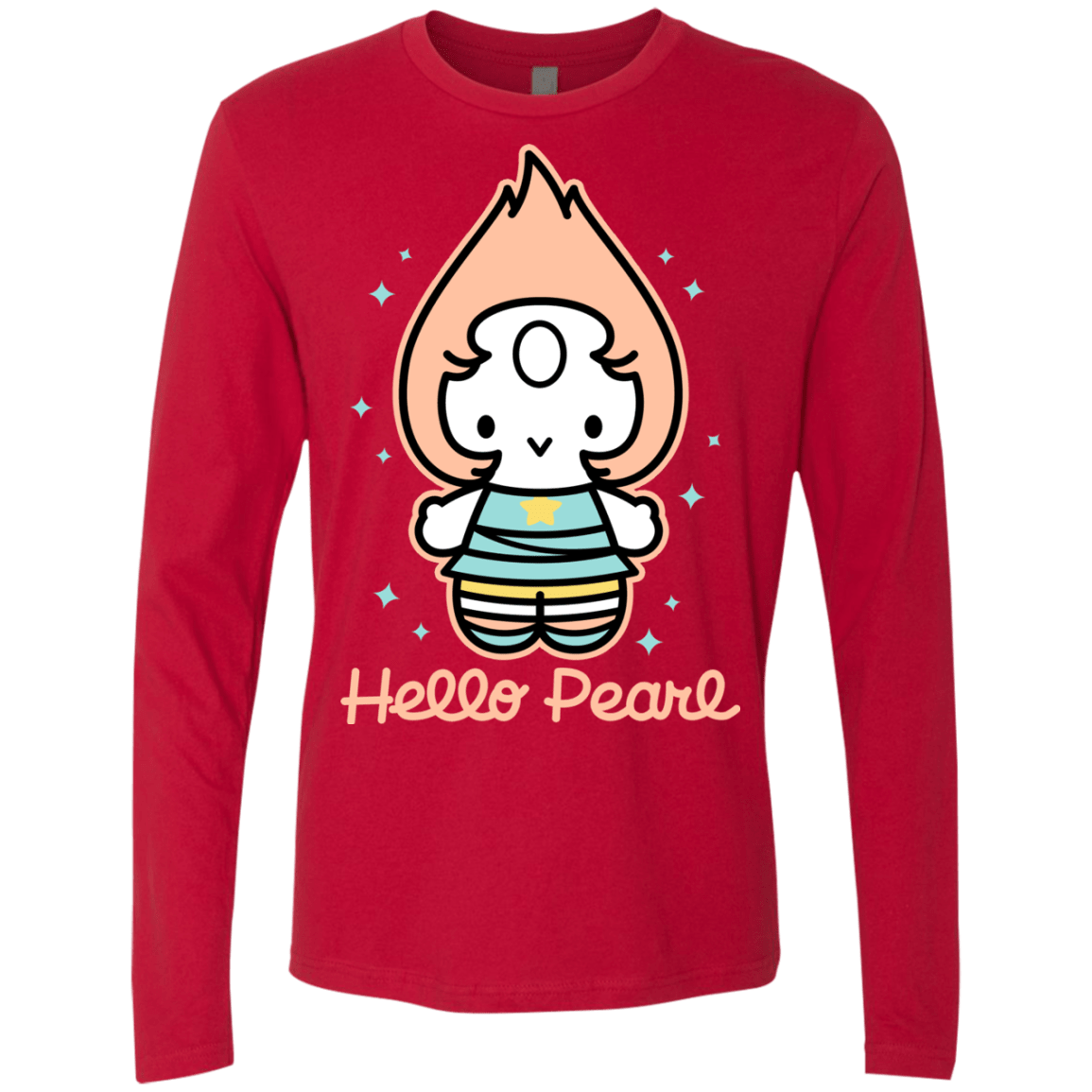 T-Shirts Red / S Hello Pearl Men's Premium Long Sleeve