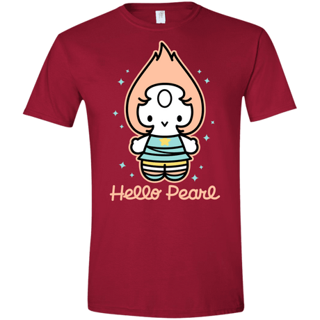 T-Shirts Cardinal Red / S Hello Pearl Men's Semi-Fitted Softstyle