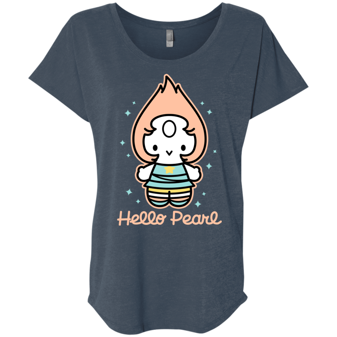 T-Shirts Indigo / X-Small Hello Pearl Triblend Dolman Sleeve