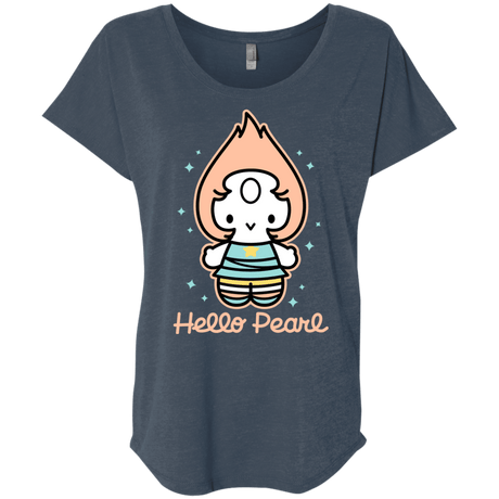 T-Shirts Indigo / X-Small Hello Pearl Triblend Dolman Sleeve