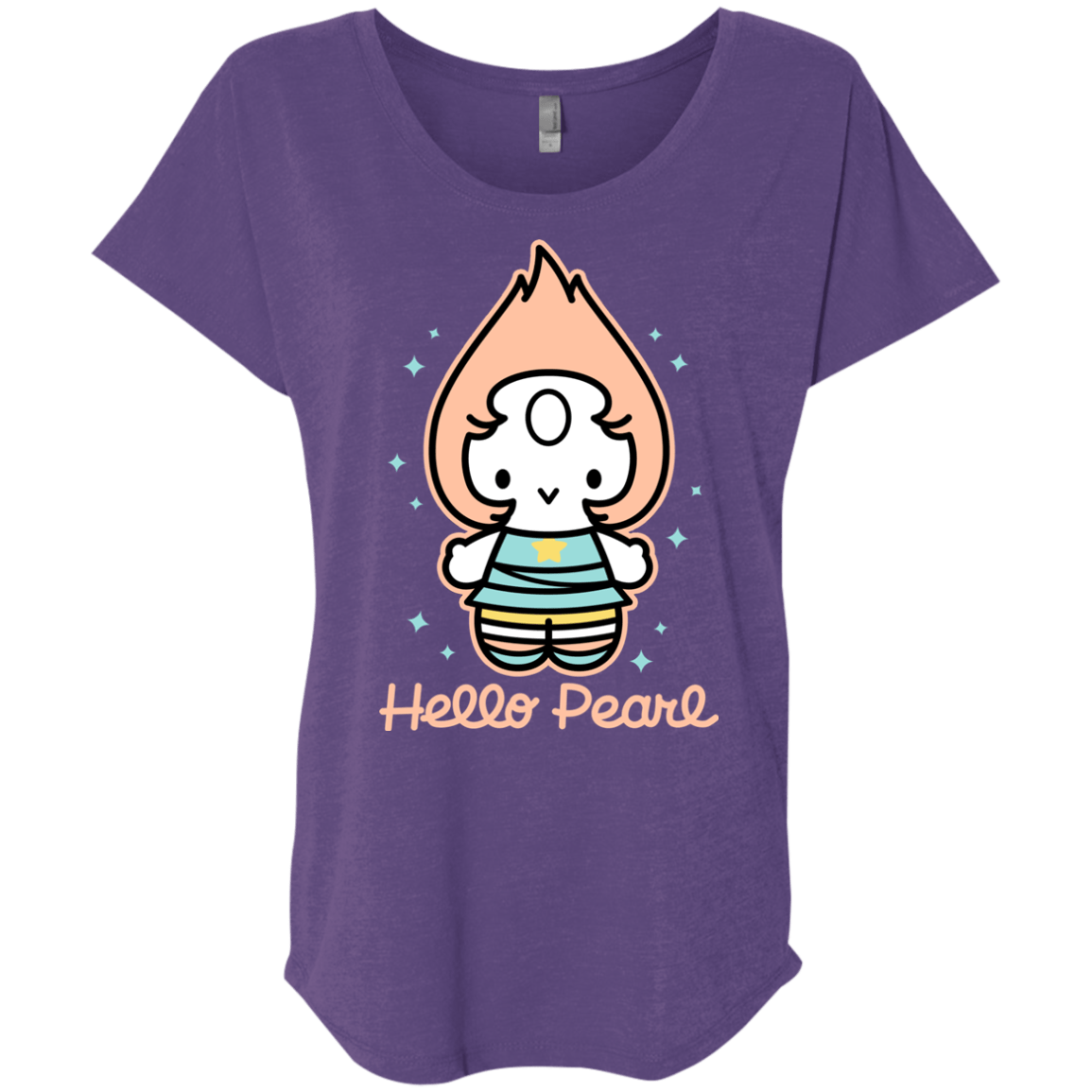 T-Shirts Purple Rush / X-Small Hello Pearl Triblend Dolman Sleeve