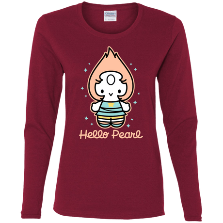 T-Shirts Cardinal / S Hello Pearl Women's Long Sleeve T-Shirt