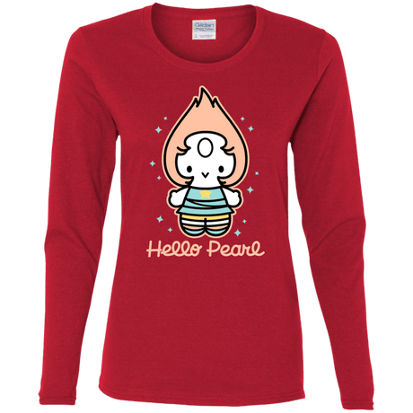 T-Shirts Red / S Hello Pearl Women's Long Sleeve T-Shirt