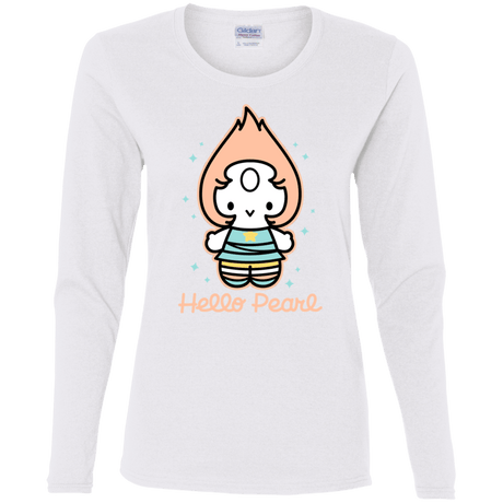 T-Shirts White / S Hello Pearl Women's Long Sleeve T-Shirt