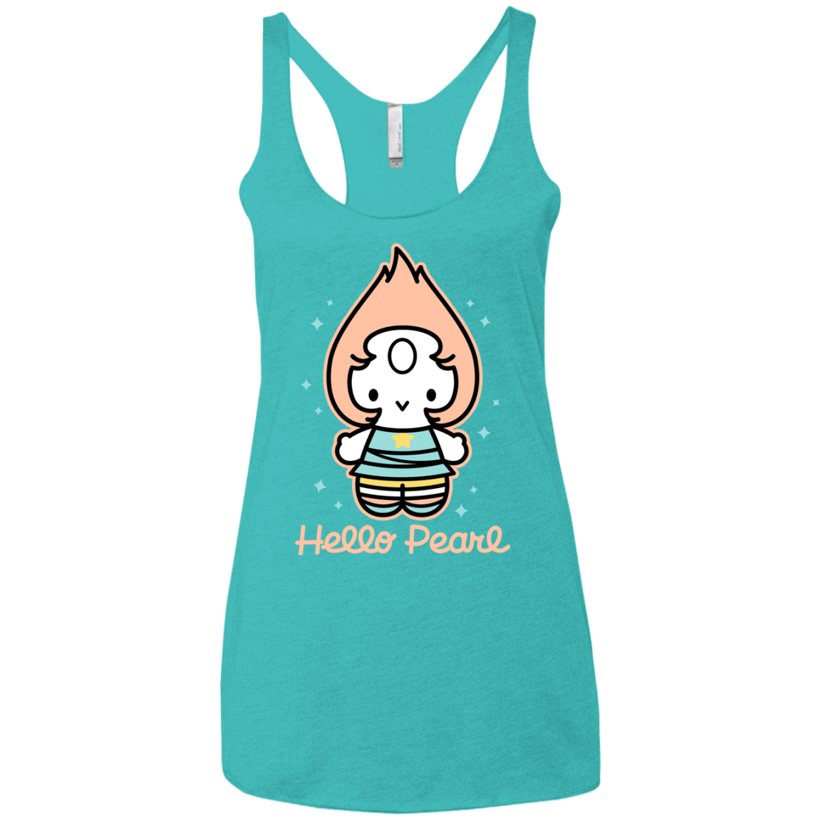 T-Shirts Tahiti Blue / X-Small Hello Pearl Women's Triblend Racerback Tank