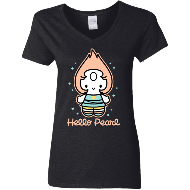 T-Shirts Black / S Hello Pearl Women's V-Neck T-Shirt