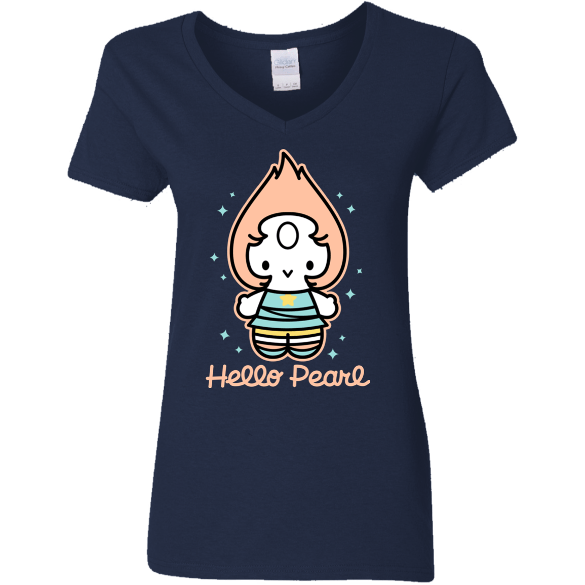 T-Shirts Navy / S Hello Pearl Women's V-Neck T-Shirt