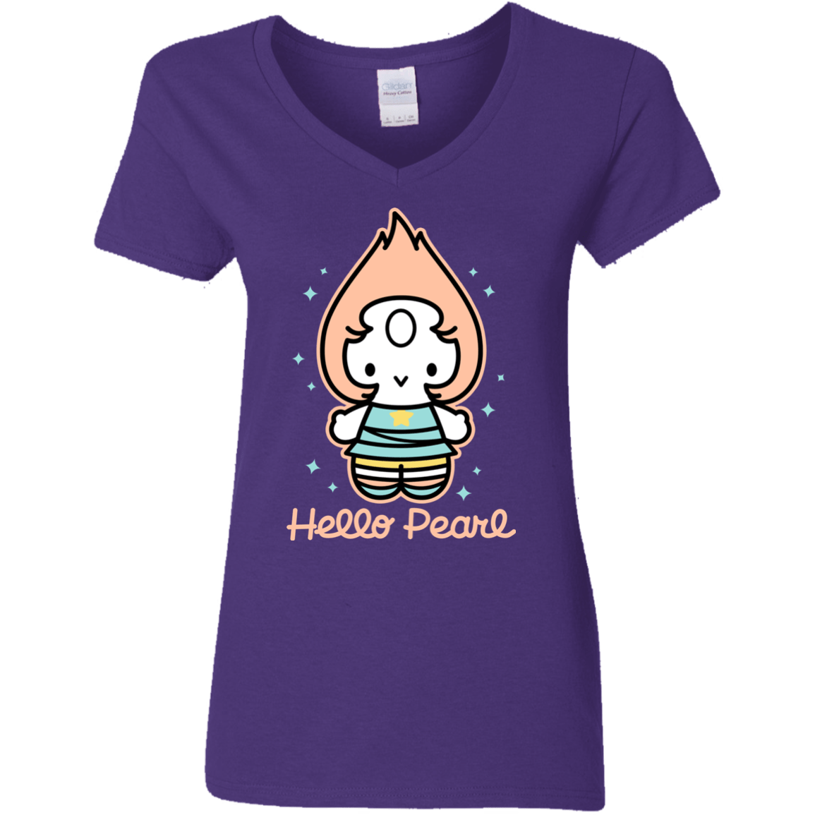 T-Shirts Purple / S Hello Pearl Women's V-Neck T-Shirt