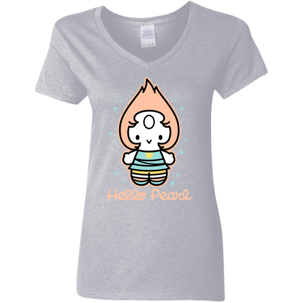 T-Shirts Sport Grey / S Hello Pearl Women's V-Neck T-Shirt