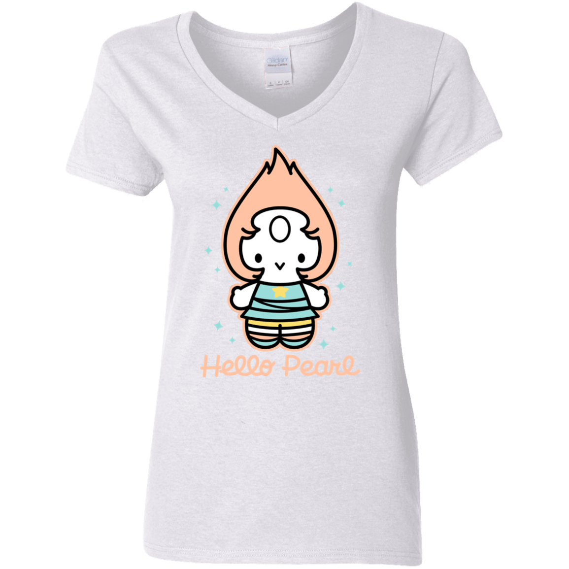 T-Shirts White / S Hello Pearl Women's V-Neck T-Shirt