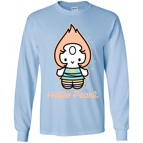 T-Shirts Light Blue / YS Hello Pearl Youth Long Sleeve T-Shirt