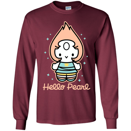 T-Shirts Maroon / YS Hello Pearl Youth Long Sleeve T-Shirt