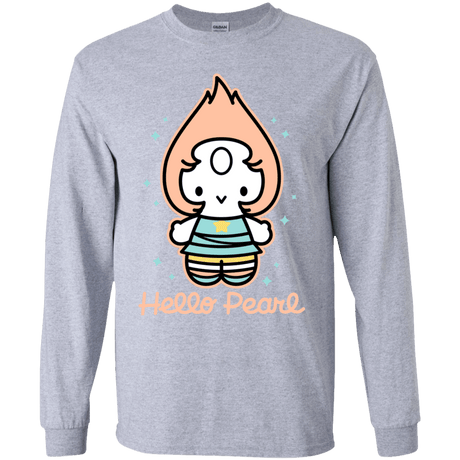 T-Shirts Sport Grey / YS Hello Pearl Youth Long Sleeve T-Shirt