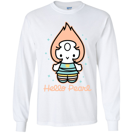 T-Shirts White / YS Hello Pearl Youth Long Sleeve T-Shirt
