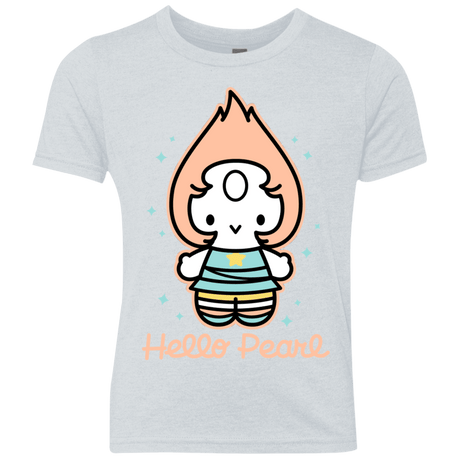 T-Shirts Heather White / YXS Hello Pearl Youth Triblend T-Shirt