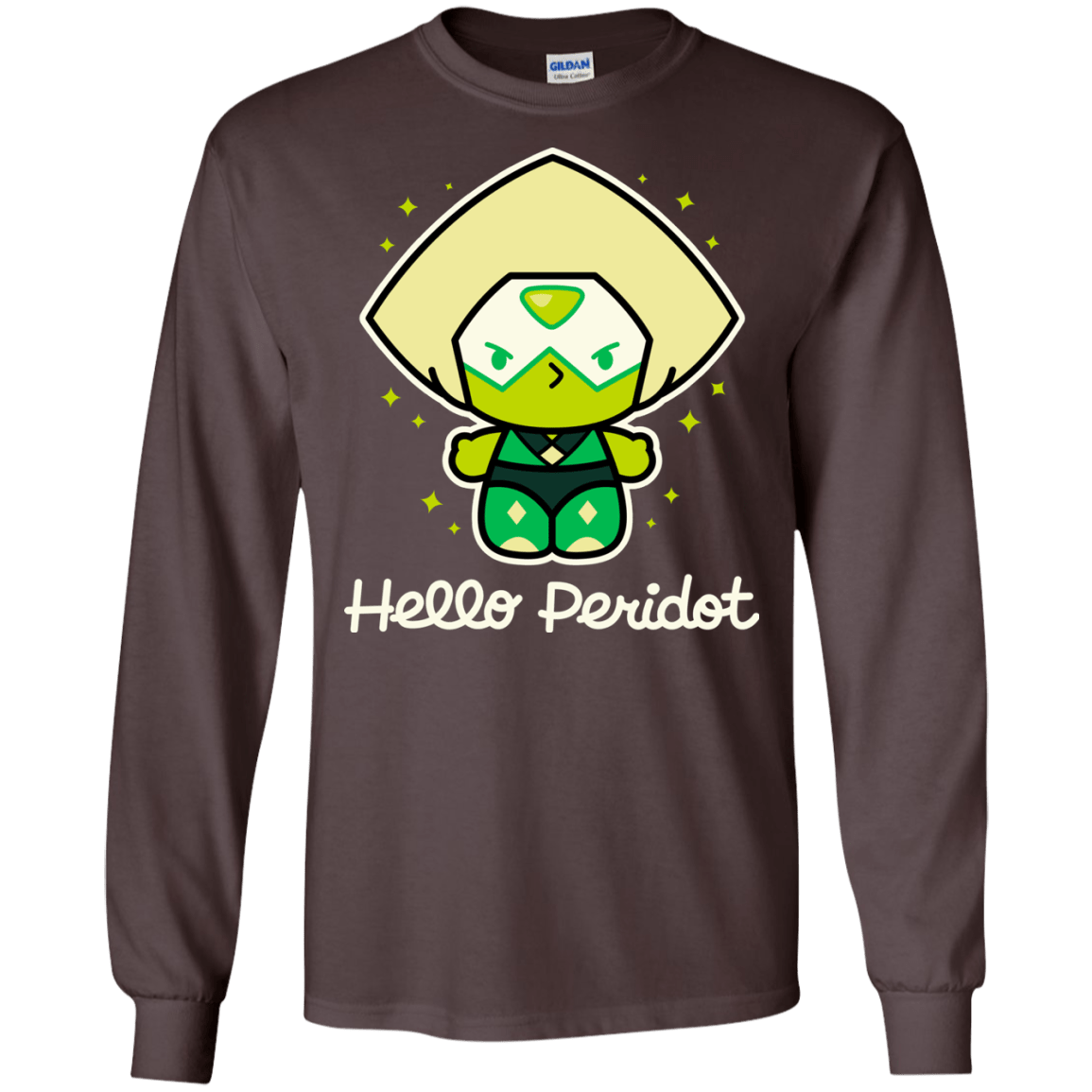 T-Shirts Dark Chocolate / S Hello Peridot Men's Long Sleeve T-Shirt