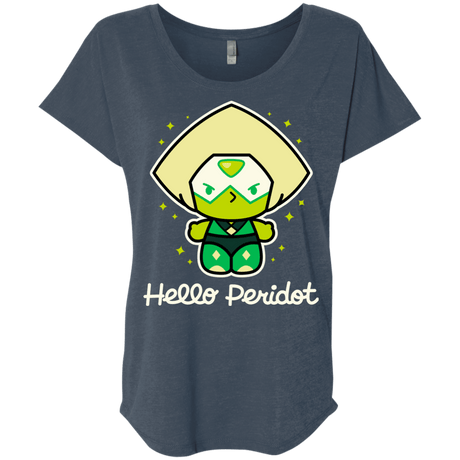 T-Shirts Indigo / X-Small Hello Peridot Triblend Dolman Sleeve