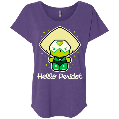 T-Shirts Purple Rush / X-Small Hello Peridot Triblend Dolman Sleeve