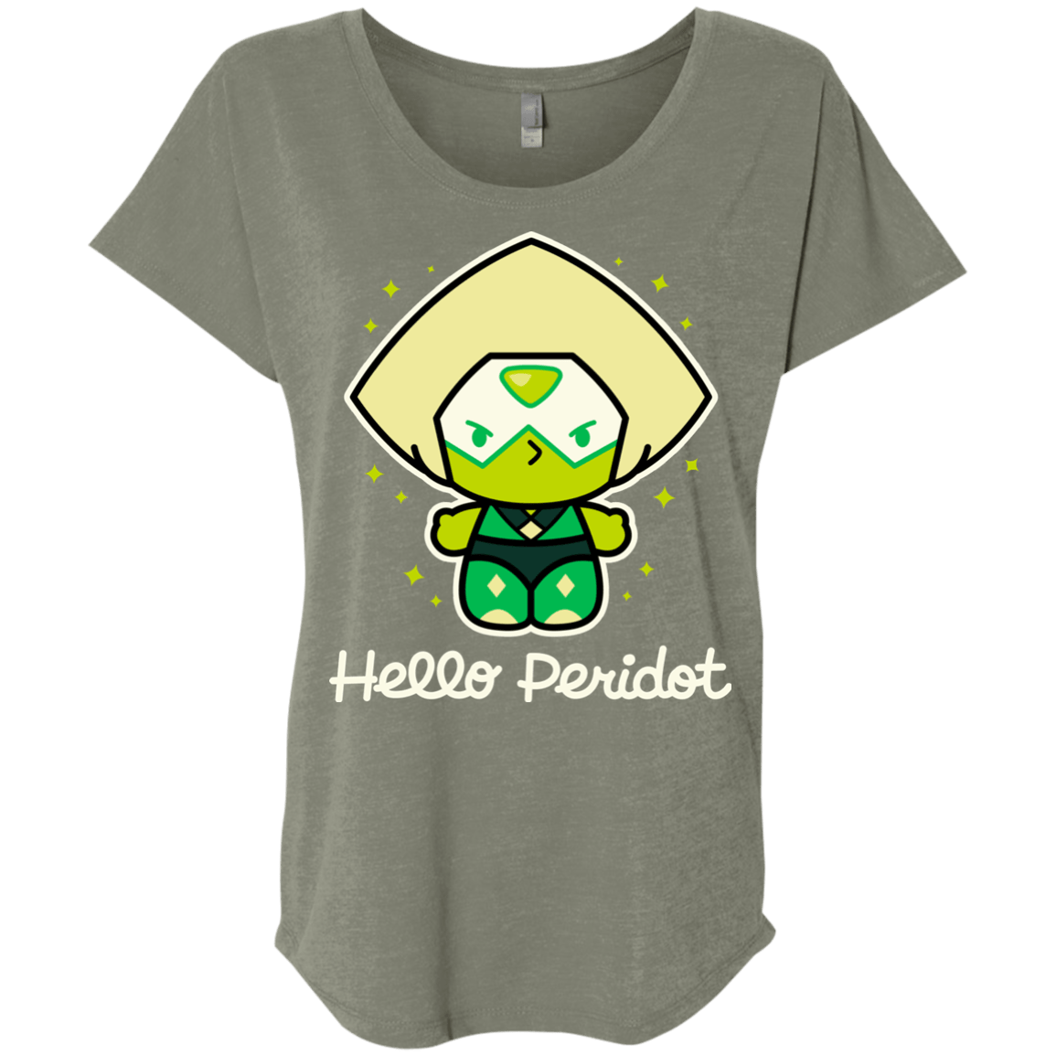 T-Shirts Venetian Grey / X-Small Hello Peridot Triblend Dolman Sleeve