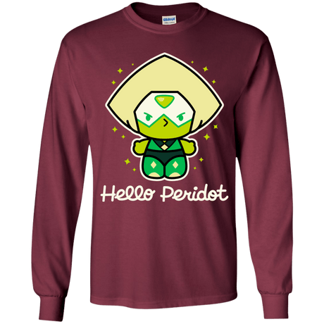 T-Shirts Maroon / YS Hello Peridot Youth Long Sleeve T-Shirt