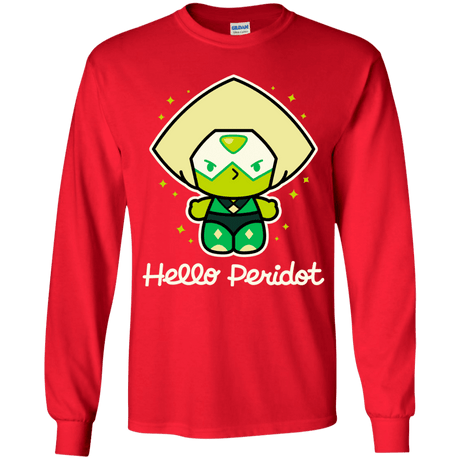 T-Shirts Red / YS Hello Peridot Youth Long Sleeve T-Shirt